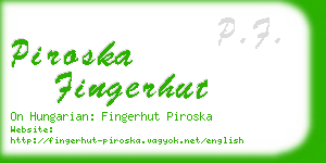 piroska fingerhut business card